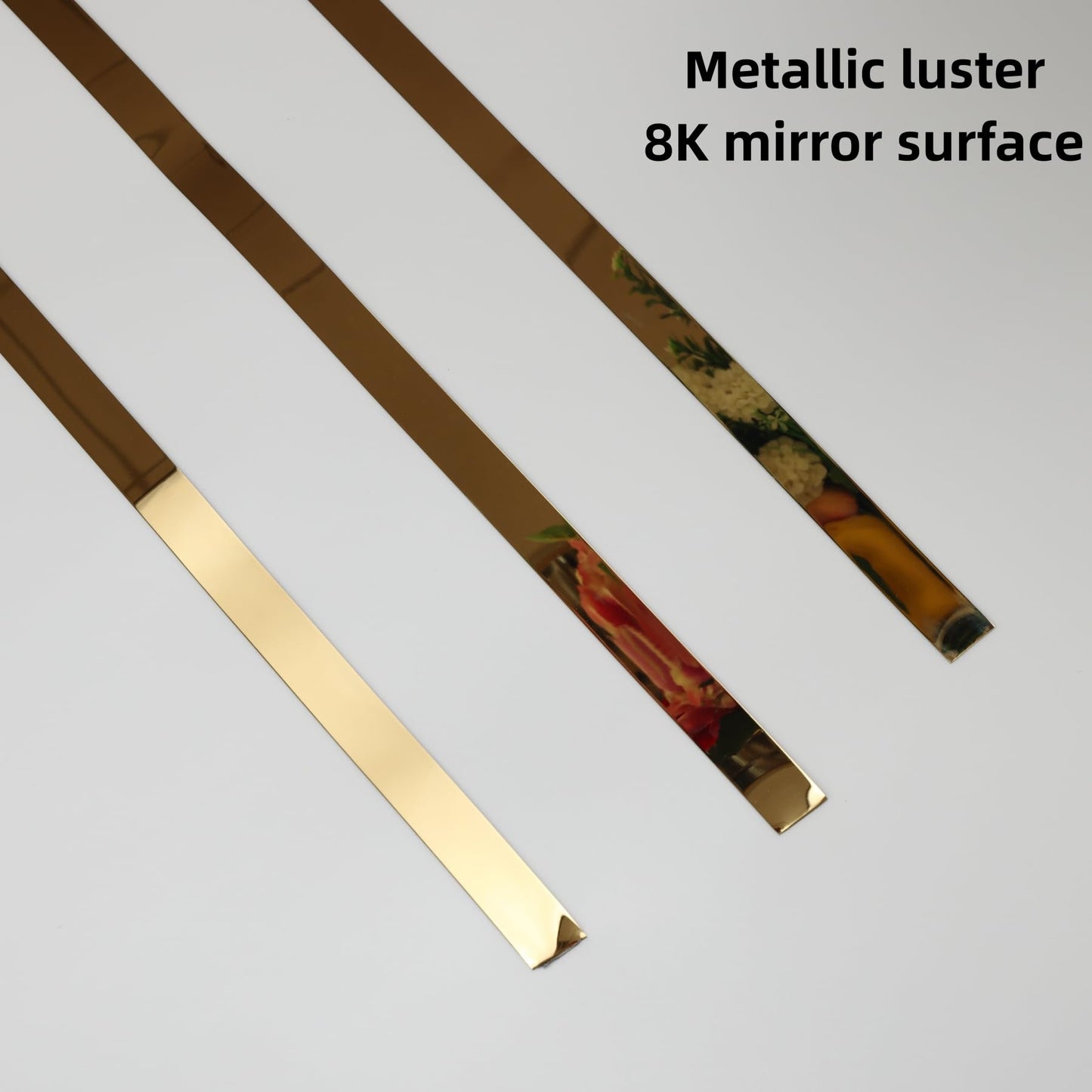 Gold Metalized Mirror-Like Finish Molding Trim, Peel and Stick Strip for Mirror Frame, Wall, Fireplace and Home DIY Decoration (16.4 ft x 0.4 inch)