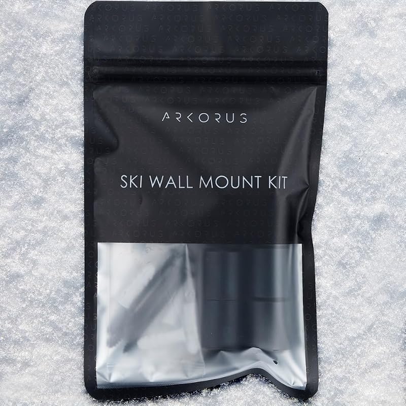 [Arkorus] 8-Pair Ski Wall Mount Hanger | Edge-Safe Vertical Storage Rack