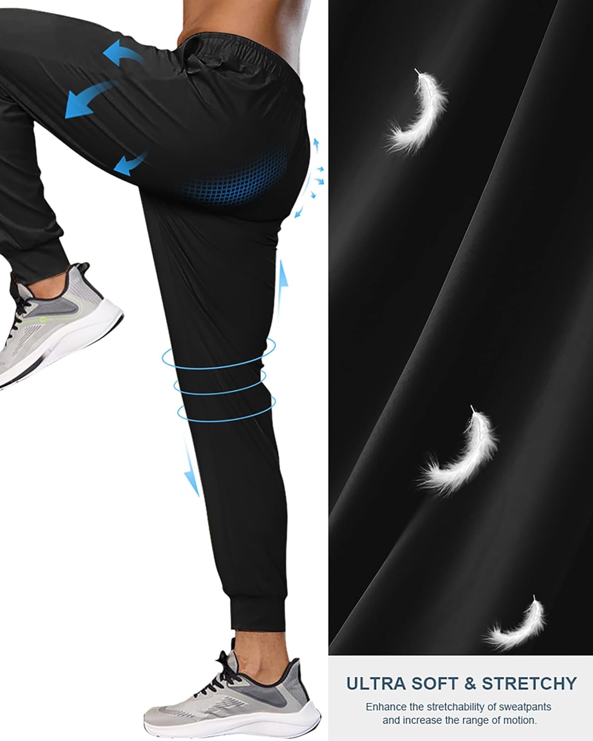 Alimens & Gentle Men's Joggers - Lightweight Casual Sweatpants with Pockets | Elastic Waist Design