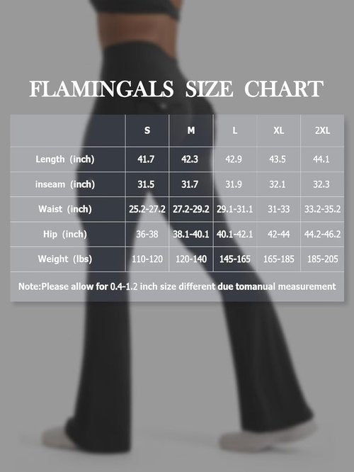 Flamingals Women's High Waisted Flared Leggings - Tummy Control & Scrunch Butt Lift with Pockets