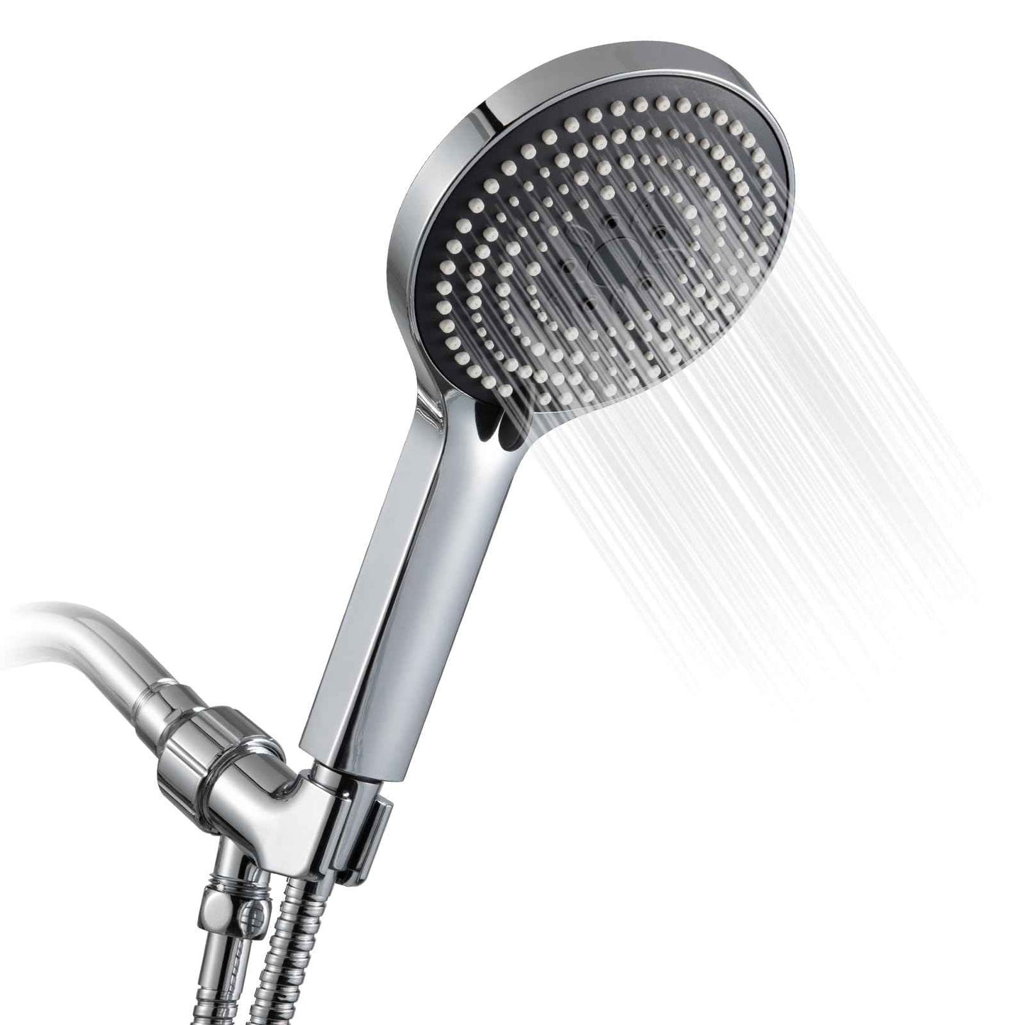 OFFO Handheld Shower Head Set, 6-Mode High Pressure Handheld Sprayer with 60 in Stainless Steel Hose & Holder, High Flow Large Powerful Boosting Handheld Showerhead for Low Water Pressure, Chrome