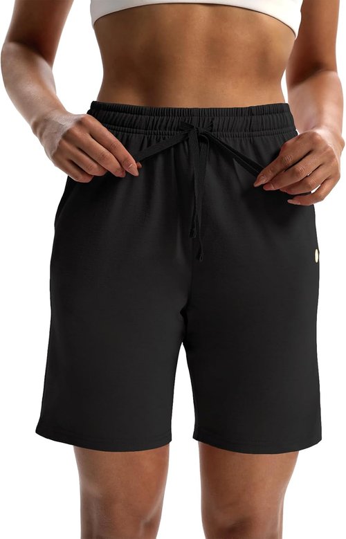 LUCKYCATCUS Women's Bermuda Shorts - Comfortable Jersey Athletic Shorts with Pockets | Perfect for Yoga & Workouts