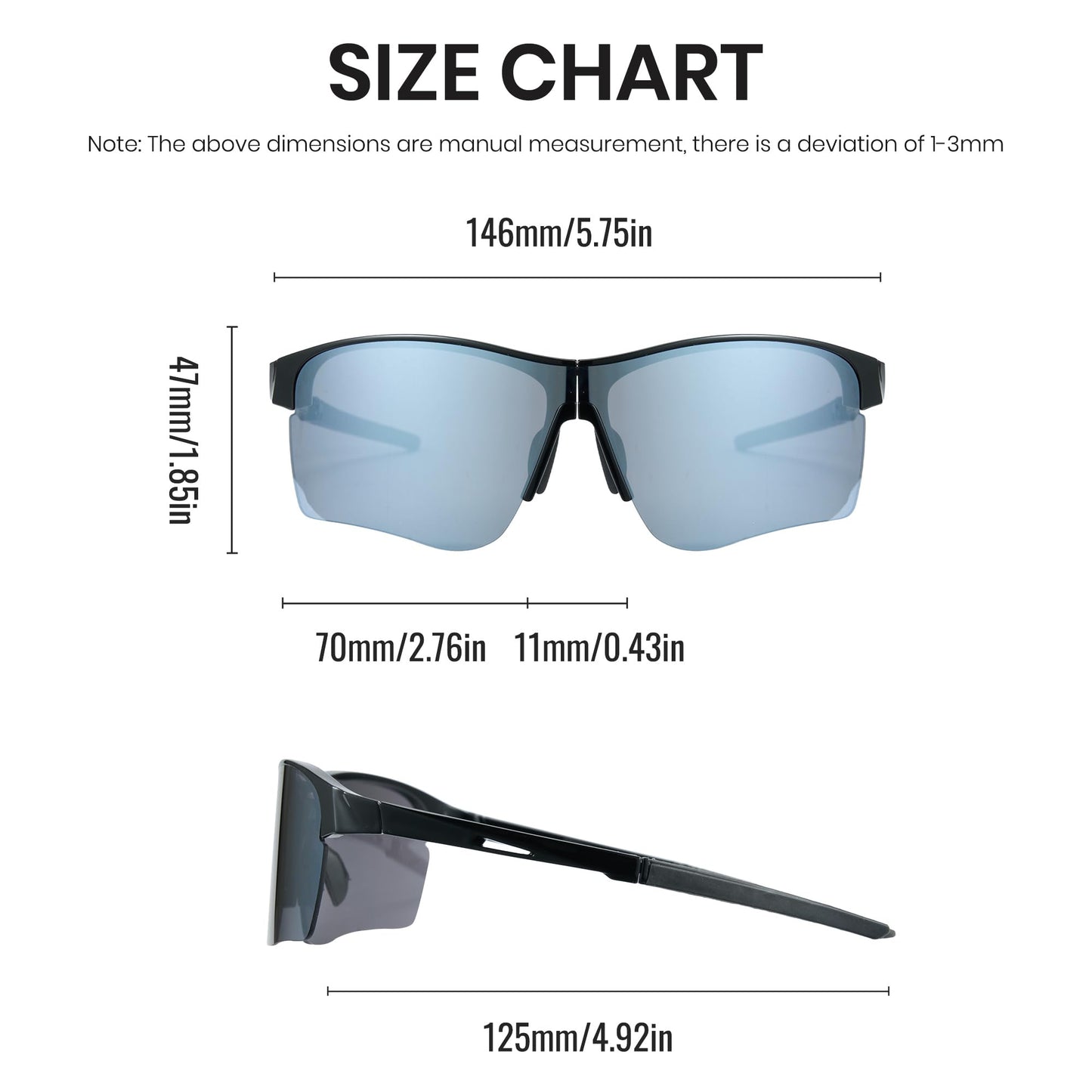 Cyxus Folding Cycling Running Sunglasses Men Rectangle TR90 Frame Lightweight Sport UV400 Protection 1242