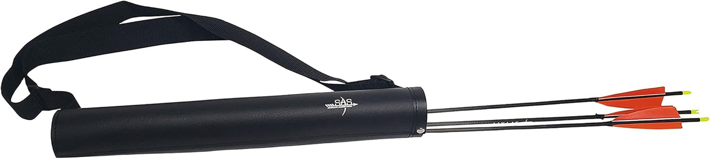 SAS Leather Tube 17" Hip Quiver | Durable Arrow Holder with Belt Clip for Archery