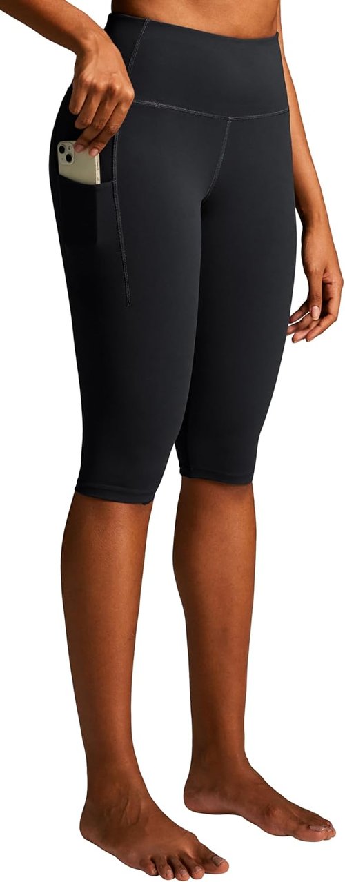 Ewedoos Capri Leggings - High Waisted Compression Yoga Pants with Pockets for Women | Knee Length