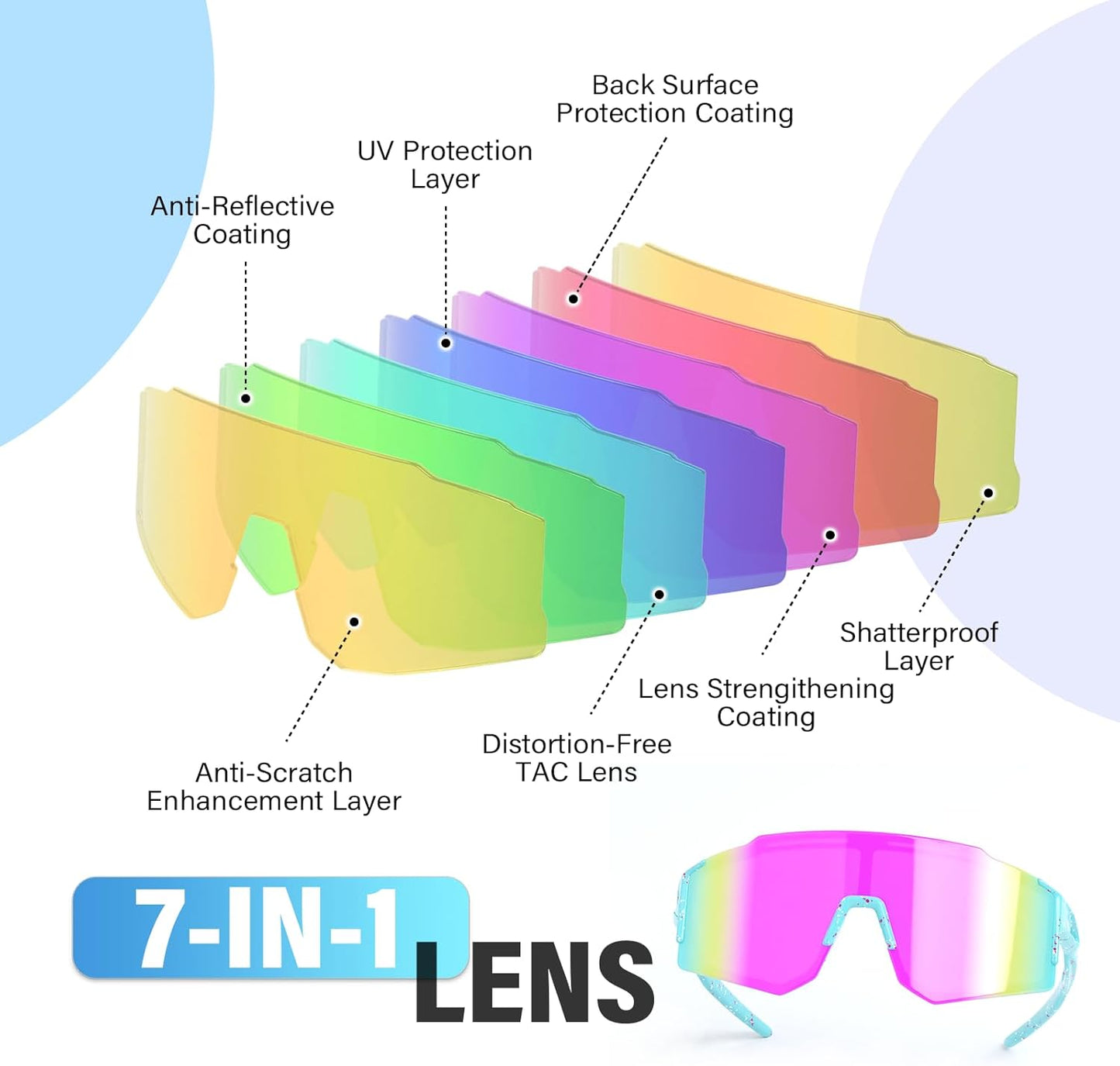 Skiennix Kids Sunglasses - Youth Baseball Glasses for Boys & Girls | UV Protection for Ages 6-14