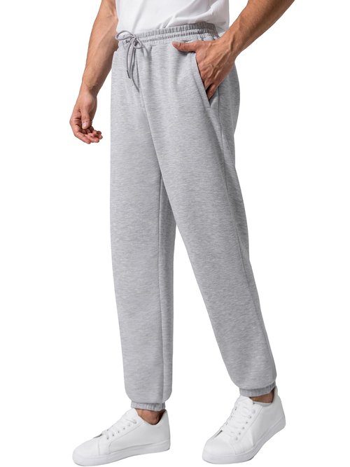 BRXL Sweatpants for Men 3 Pockets Athletic Training Track Joggers Stretch 29" Inseam Ankle Length Grey