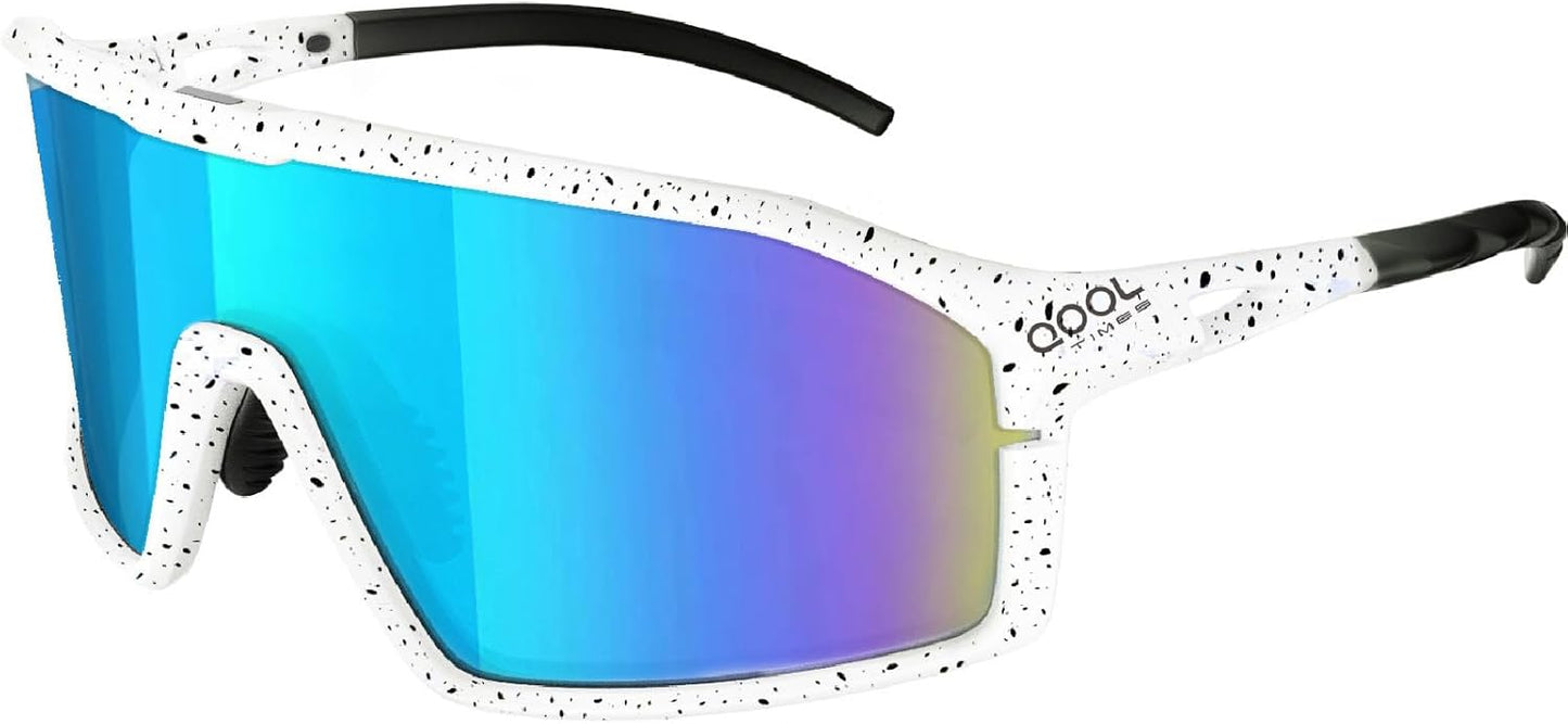 Qool Time Polarized Cycling Sunglasses - Unisex Sports Eyewear for Golf, Running, MTB & Outdoor Activities