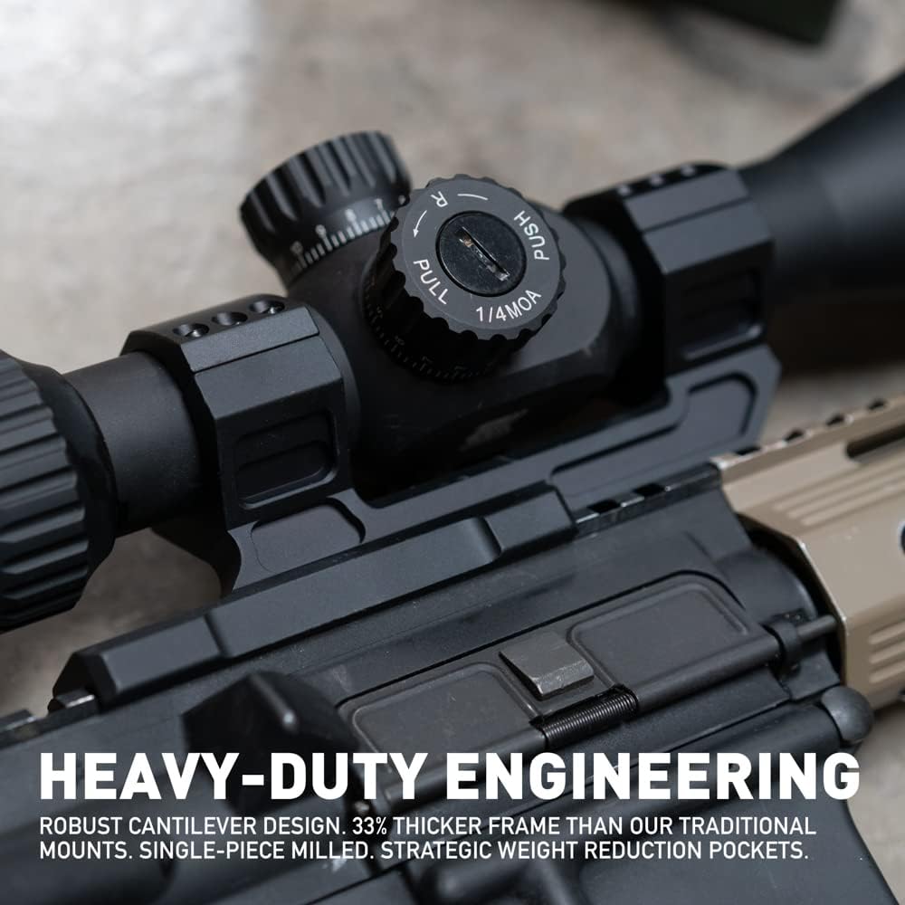 Monstrum Next Level Series Offset Scope Mount - Integrated Anti-Cant Level Bubble for Precision
