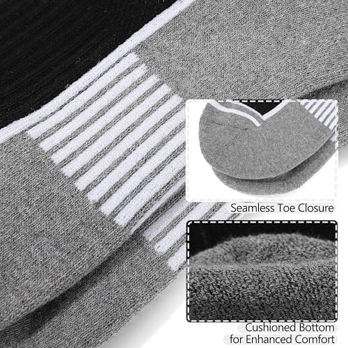 Ankle Compression Socks for Men - White Athletic, 3 Pairs (10-13)