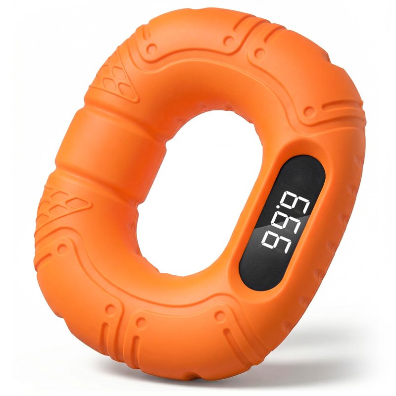 TikTok Scrolling Ring & Bluetooth Page Turner - 20lb Grip Strength Trainer Hand Gripper, Hand Strengthening Devices, Portable Gym & Therapy Accessories,Orange