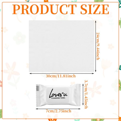 Hoemwarm 60 Pcs Disposable Washcloths for Travel, Large Size Thickening Compressed Towel Cotton Portable Face Towels for Camping, Hiking, Sports, Makeup Removal(11.8x9.4 inch, White)
