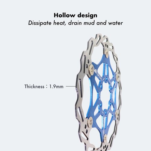 DJC Bike Brake Disc Rotor MTB Floating Brake Disc 160mm 180mm 203mm with 6 bolts Road Bike MTB BMX Steel Aluminum Brake Disc (1# black, 180mm)