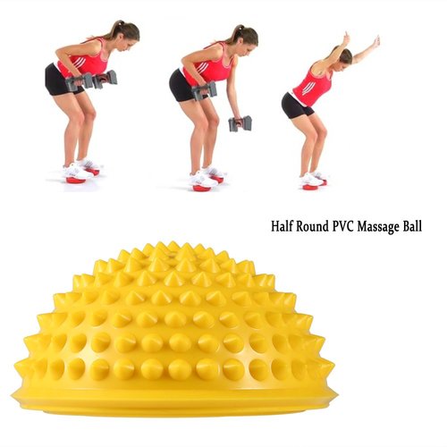 YUYTE Half Round Massage Ball Massage Ball Yoga Exercise Balance Ball Massage Mat Exercise Stepping Stone Balance Pod Gym Yoga Pilates Ball[Yellow]