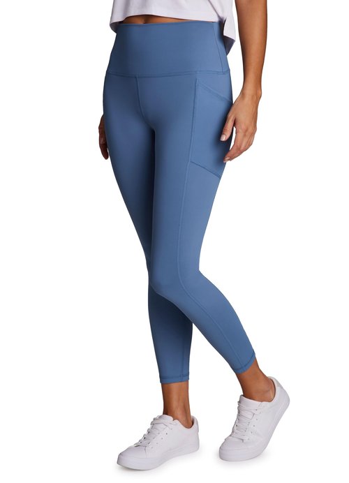 RBX Active High Waisted Squat Proof Ankle Length Leggings for Women, 7/8 Yoga Leggings with Pockets Moonlight Blue M