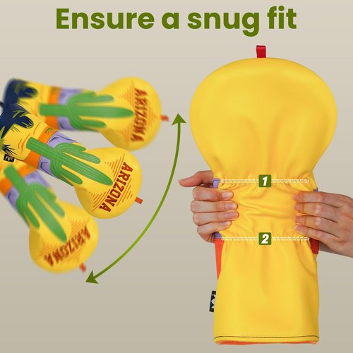 Craftsman Golf Club Cover Saguaro Cactus Driver Headcover Cactus Golf Club Head Cover for Driver Arizona Desert Style Fits 460cc Drivers Yellow