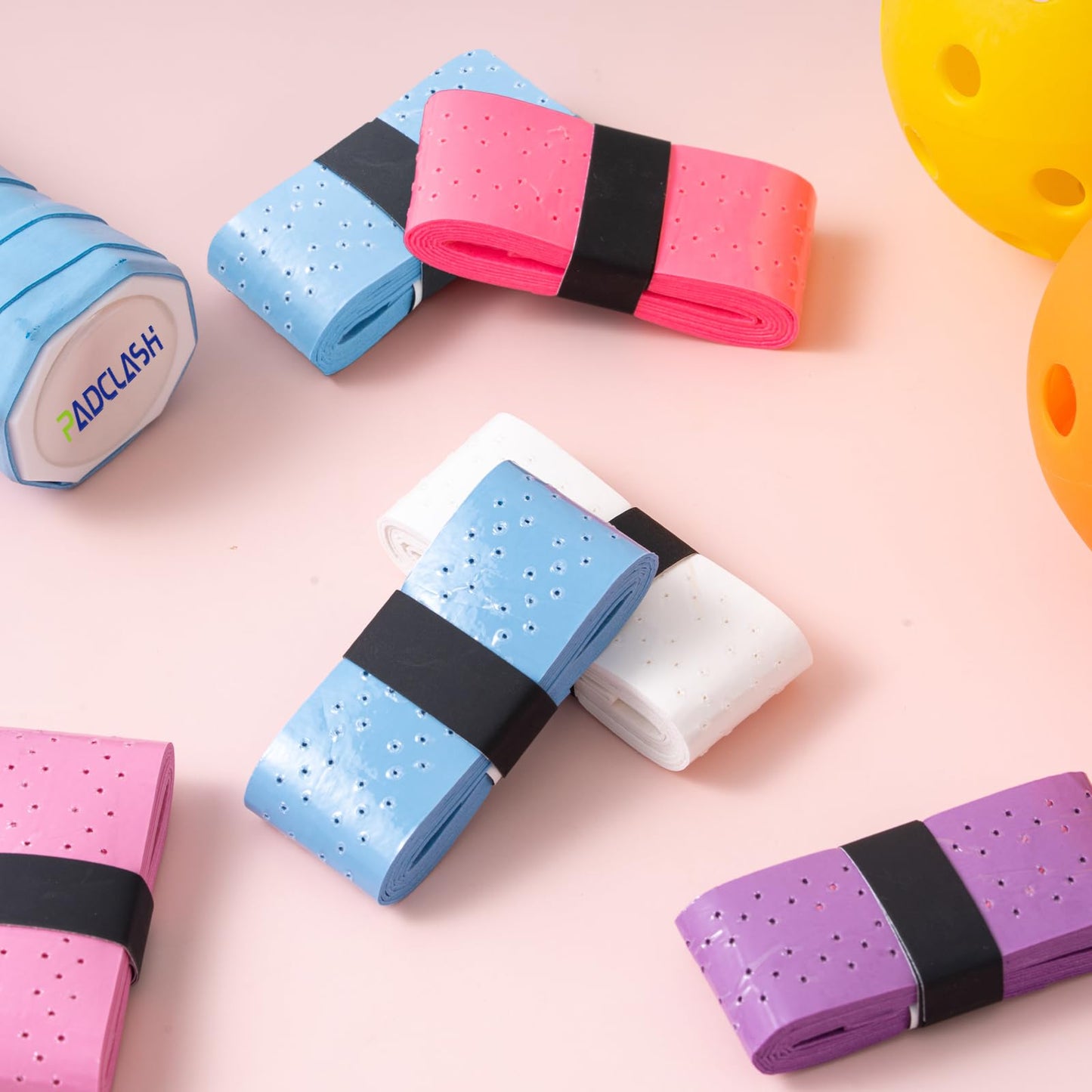 Padclash Pickleball Paddle Overgrip, 6-Pack Pickleball Paddle Grip Tape, Precut Perforated, Max Tacky & Sweat-Absorbing - Non-Slip Grip for Enhanced Control