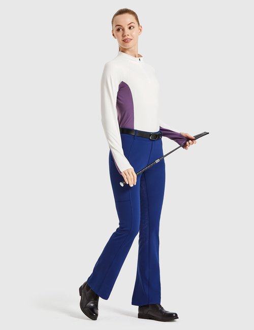 FitsT4 Sports Women's Fleece Lined Bootcut Horse Riding Pants Winter Full Seat Riding Tights with Pockets Equestrian Breeches Blue S