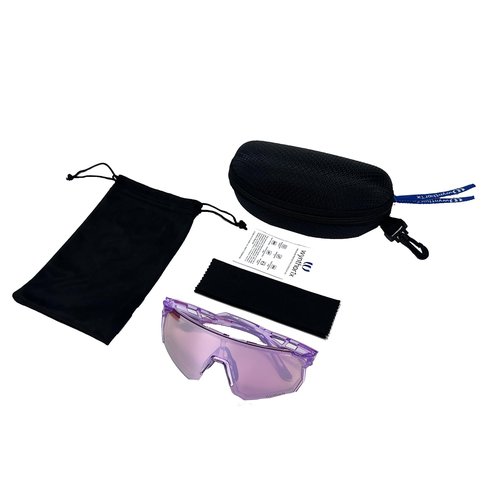 Wynthorix Running Sunglasses for Women Men Sports Sunglasses for Pickleball Baseball Softball Cycling Fishing (Purple frame pink lenses with crystal pink tinted)