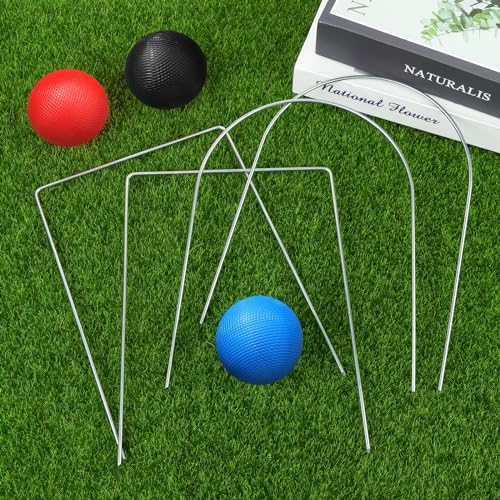 18 Pcs Croquet Wickets Replacement Set – 9 Square & 9 Arched Steel Hoops