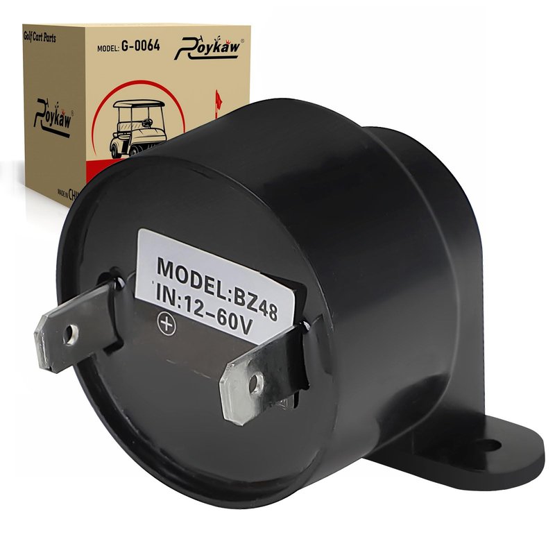Roykaw Golf Cart Forward/Reverse Buzzer Alarm Sounder for Club Car DS/Precedent 1992-up G&E Golf Cart, 12 V-48 V, 80 dB Sound, 2 Pin Beep Speaker (No Wires), OEM# 1016851