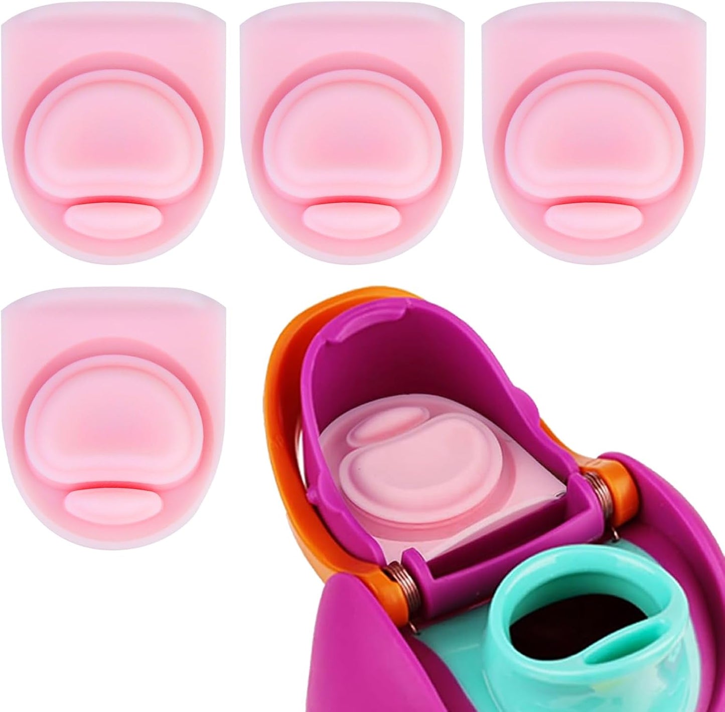 Owala | 4-Pack Replacement Stoppers for FreeSip Water Bottles - Silicone Gasket Lid Inserts (Pink)