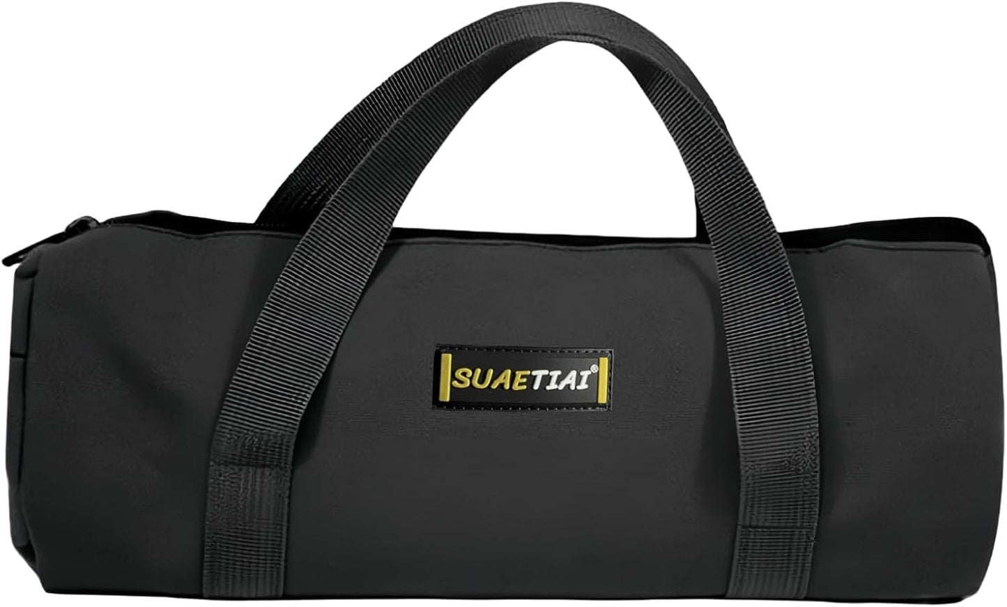 14 Inch Small Tool Bags for Men,Wide Mouth Zipper Tool Storage Bag,Large Capacity Canvas Tool Tote Bag,Portable Multi-Function Tool bag for Storage Wrenches,Screwdrivers,Repair Tools (Black)