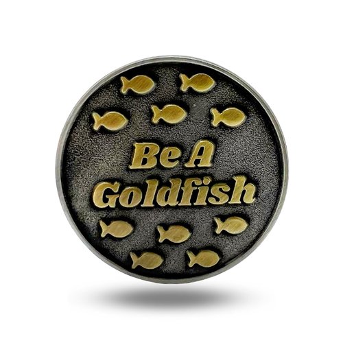 Full Metal Markers Be a Goldfish Magnetic Metal Golf Ball Marker with Hat Clip for Men and Women - Unique Marker for Putting Green - Golf Accessories - 1 Ball Marker + 1 Hat Clip