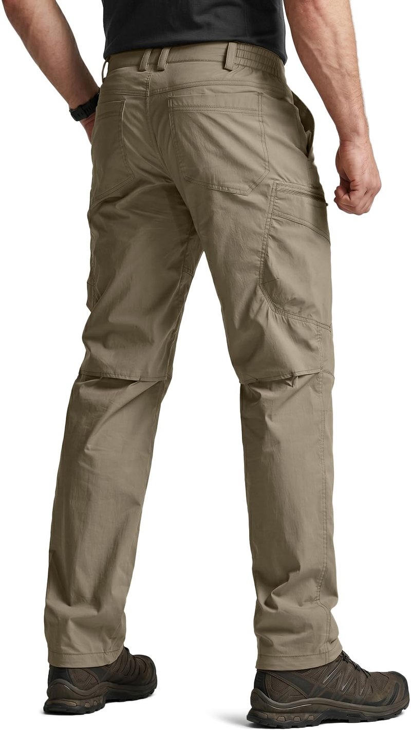 CQR Men's Quick Dry Tactical Pants, Water Resistant Outdoor Pants, Lightweight Stretch Cargo Work Hiking Pants, Runyon Cargo Pants Sandstorm, 36W x 30L