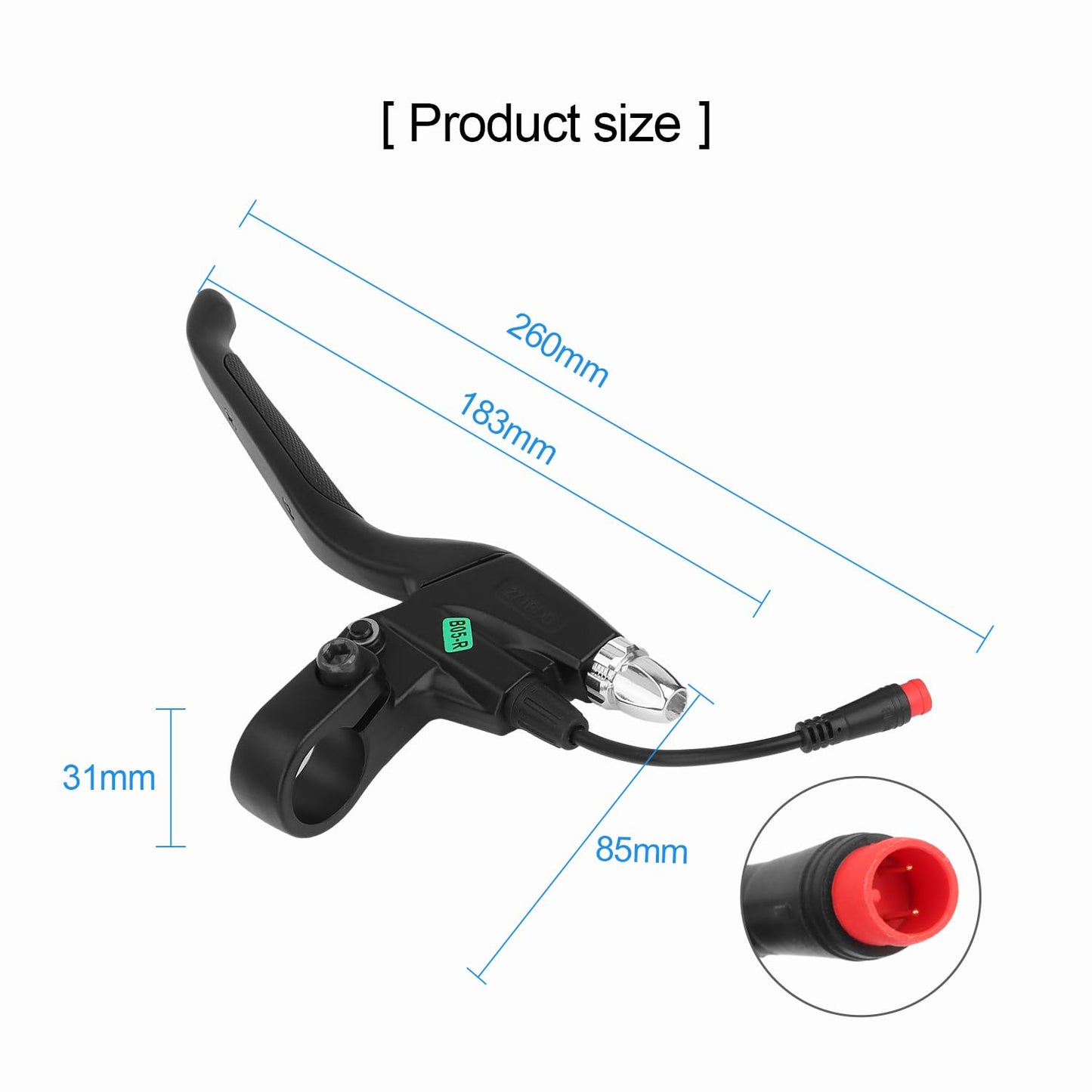 Yungeln Scooter Brake Handle Lever,Left Right Brake Lever Set Compatible with KUGOO M4 M4 PRO Aluminum Alloy Brake Handle with 2pin Connector