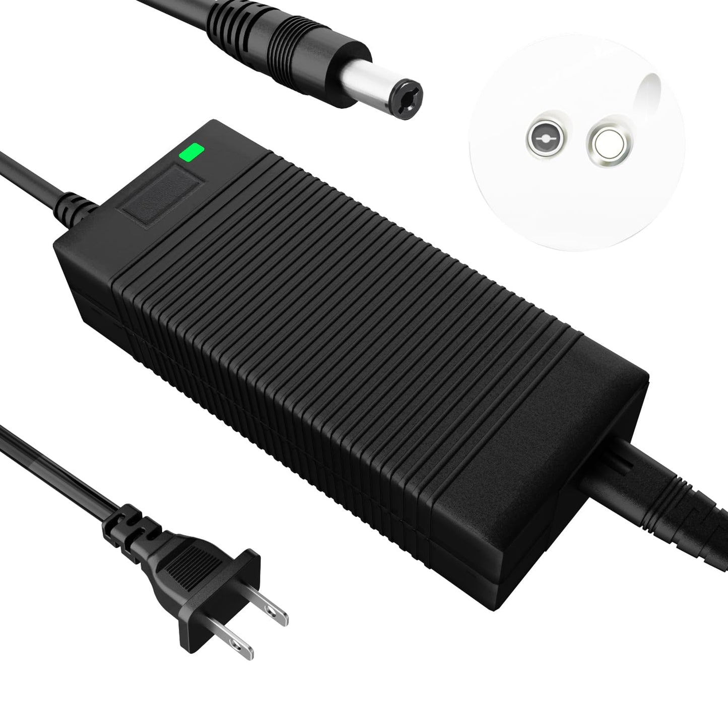 EVAPLUS UL Certified 42V 2A Charger, Power Adapter with Female DC 5.5mm-2.5mm/2.1mm Port, Compatible with GOTRAX GXL V2, G2, G3, G4, Apex, Glider, XR Elite, XR Ultra 36V Lithium-ion Battery