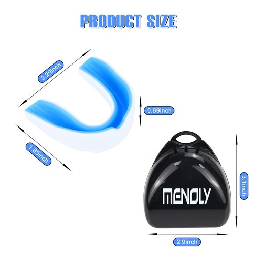 MENOLY 6 Pack Youth Mouth Guard, Sport Mouth Guard with 6 Portable Cases for Football Basketball Boxing MMA Wrestling Hockey