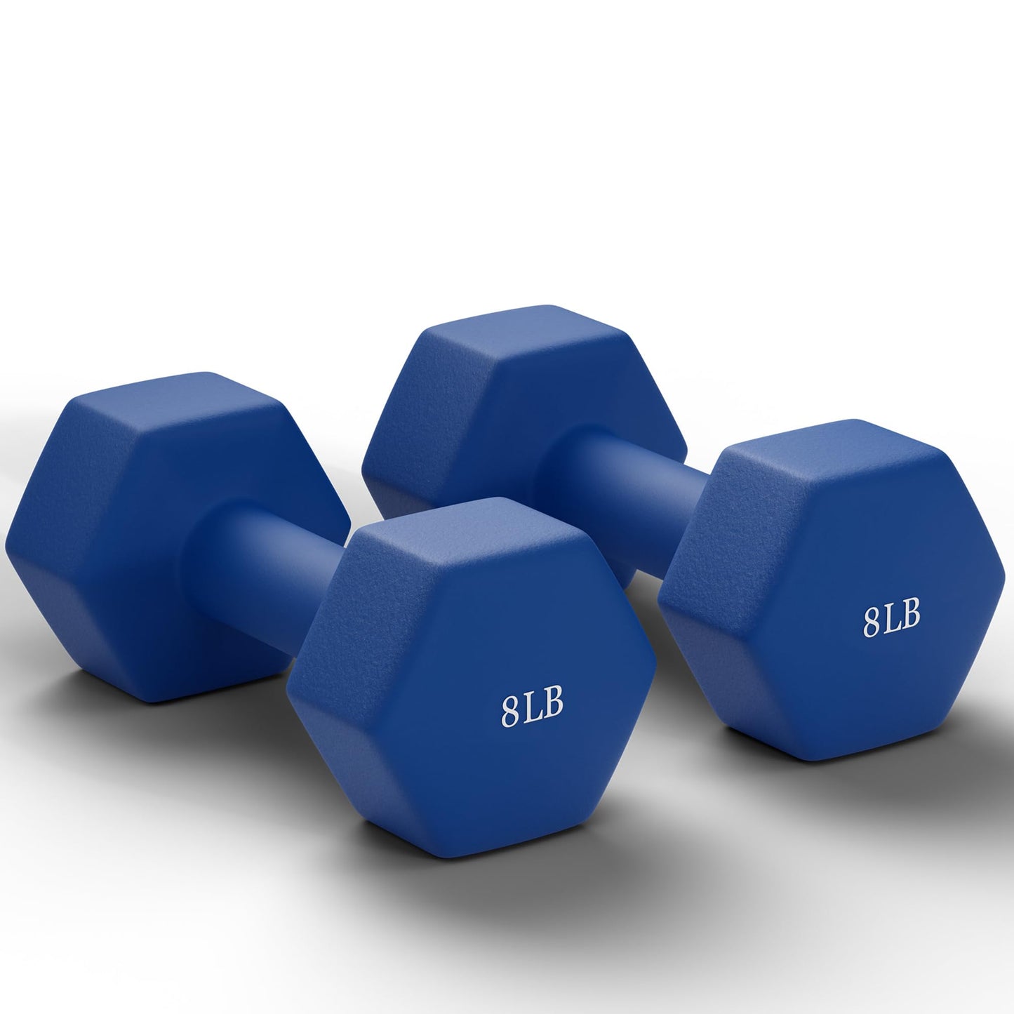 GRETERST Dumbbells Set Rubber Coated Hex Hand Weights Exercise & Fitness for Home Gym Workouts Strength Training Equipment, Blue, 8LB