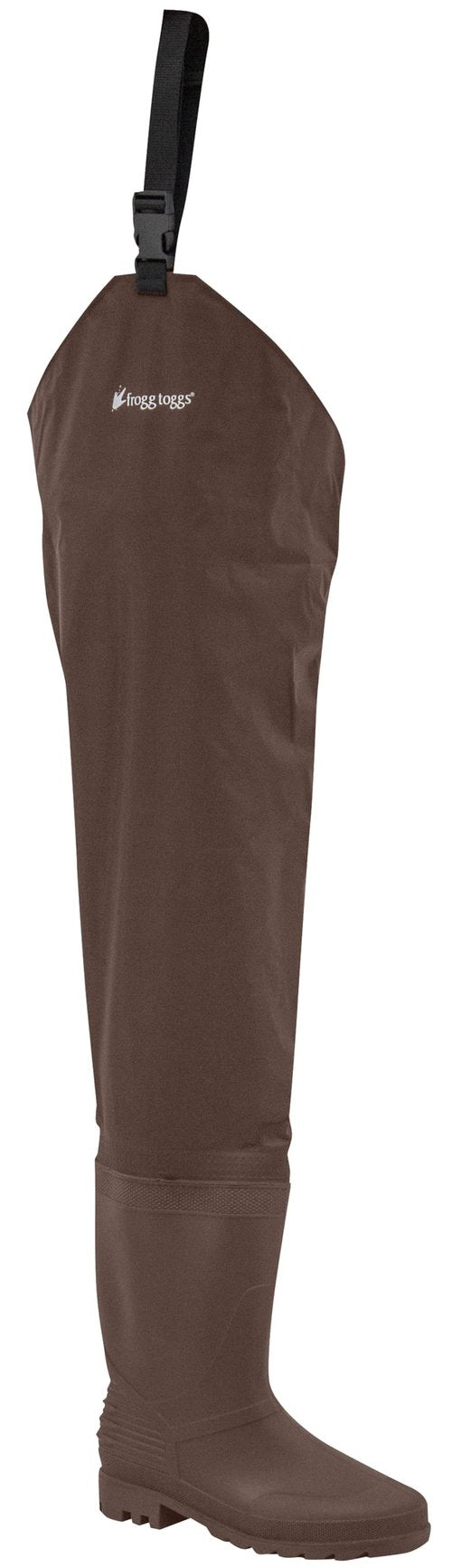 FROGG TOGGS Rana II Waterproof PVC Fishing Bootfoot Hip Wader for Fishing, Brown Cleated, 10