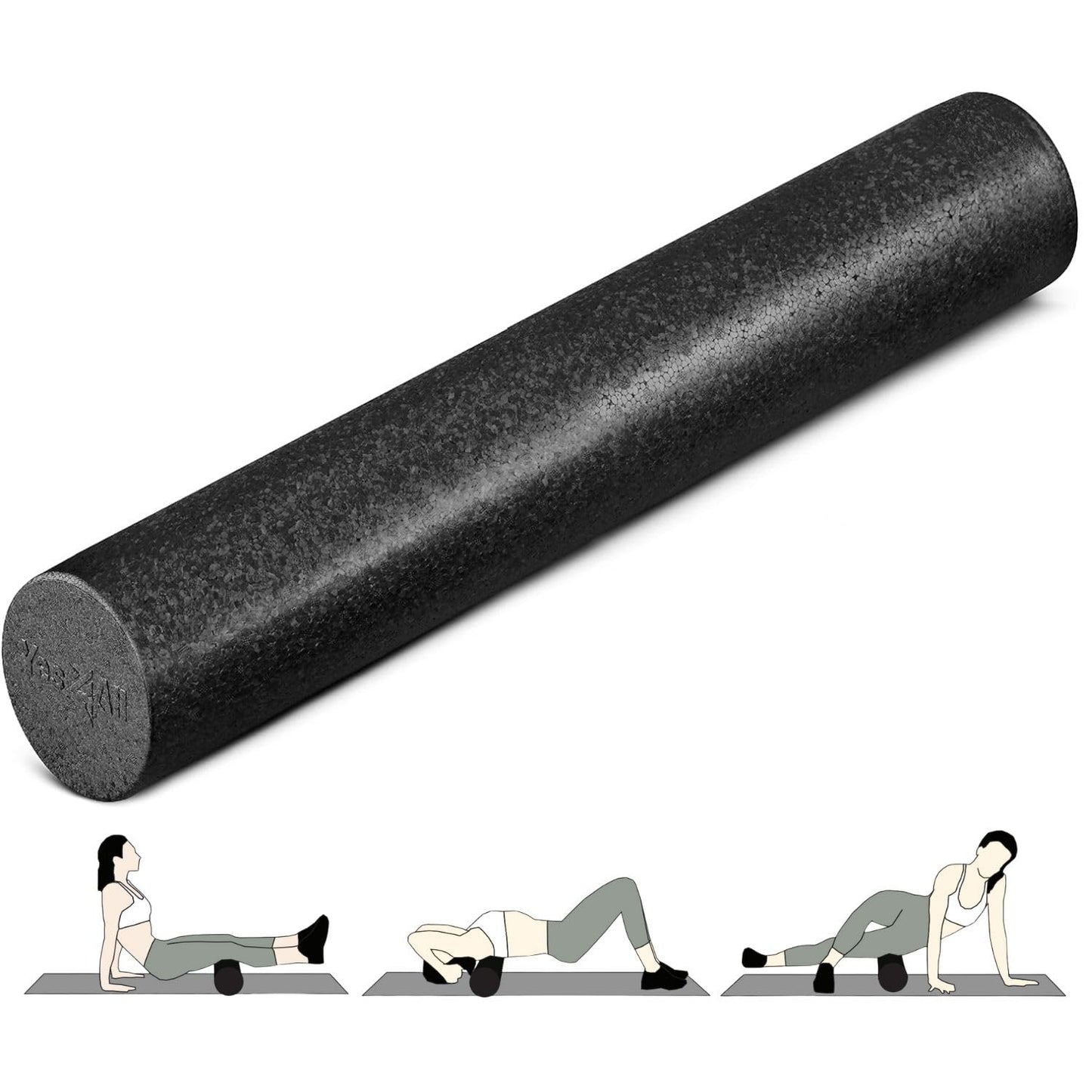 Yes4All High-Density EPP Round Back Roller Foam, Exercise Foam Roller for Yoga, & Pilates, Multiple Sizes and Colours, Turquoise - 24 inches