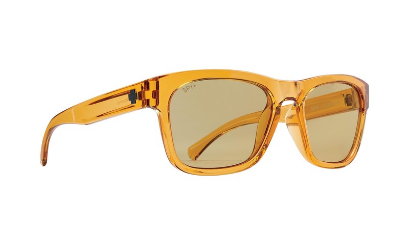 SPY OPTIC Crossway, Square Sunglasses, Color and Contrast Enhancing Lenses, Translucent Orange - Yellow Lenses