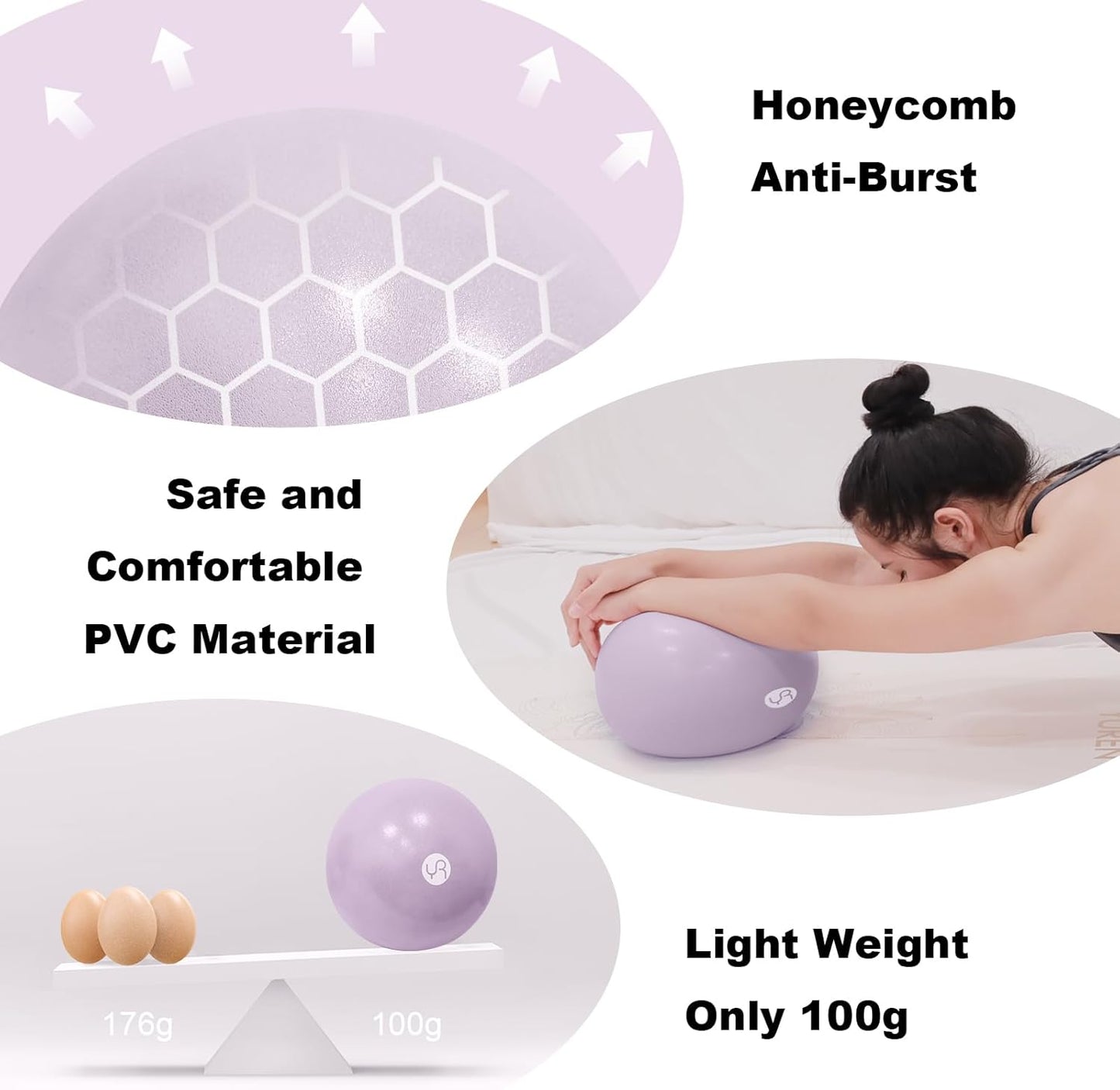 Skiennix Exercise Ball - 9 Inch Anti-Burst Pilates & Yoga Ball for Gym Fitness & Therapy