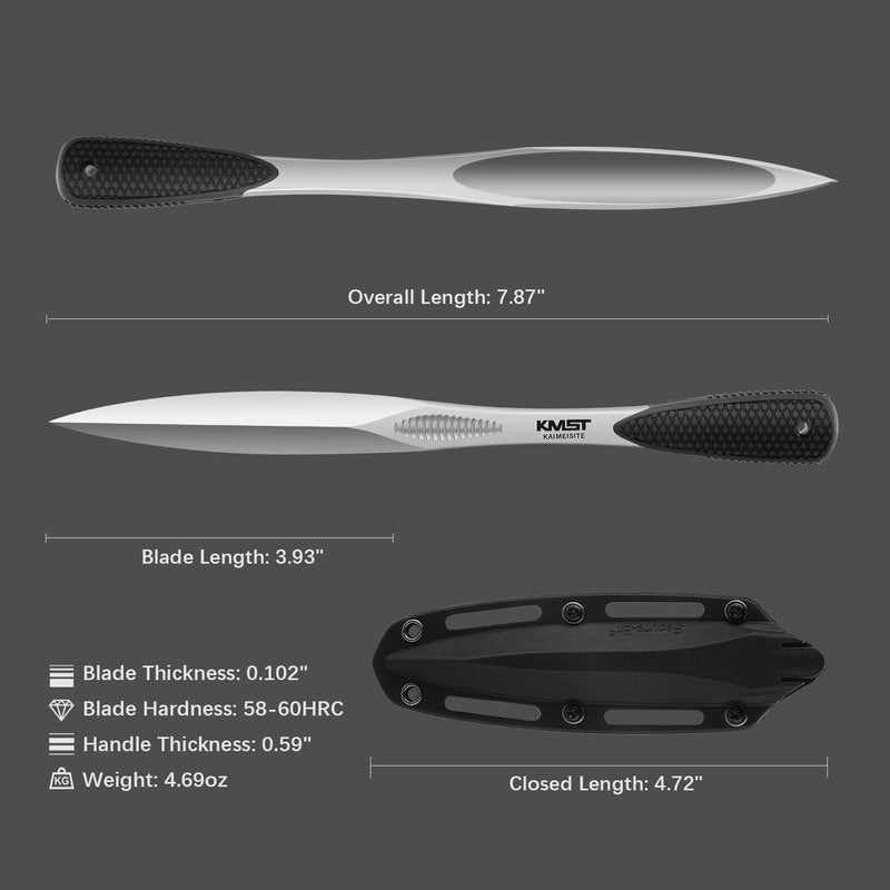 kaimeisite Bayonet Knife with Sheath: Fixed Blade Tactical Bayonet Knives for Survival Hunting Camping - 3.9" Japanese Aus-8 Steel Blade