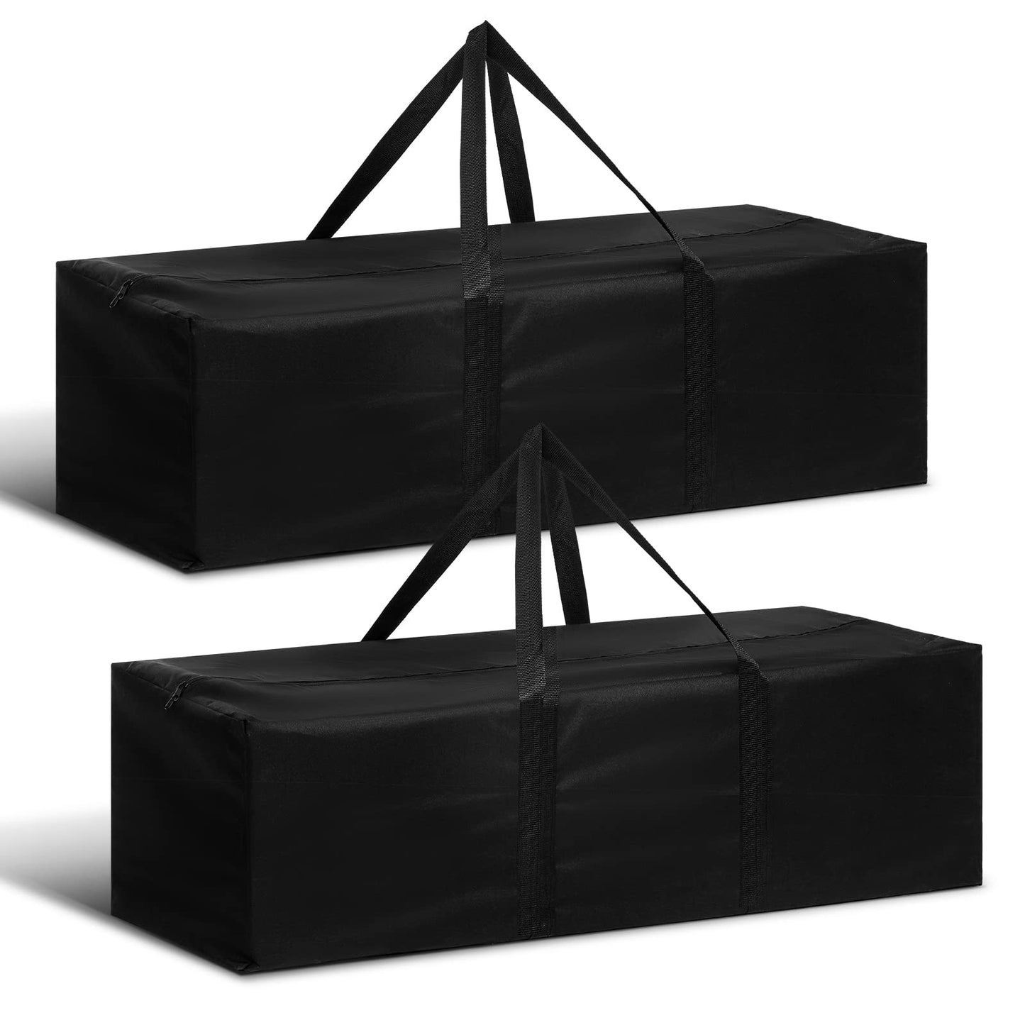 2 Pcs 47 Inch Large Sports Duffel Bag for Travel Camping Sports Equipment Storage Waterproof Foldable Long Luggage Storage Bag for Camping, Tent, Tripod, Gym, Fishing, Black