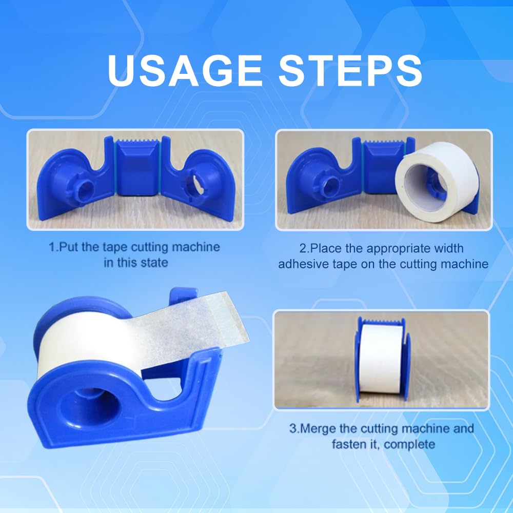 Rose Romee 2 Rolls Surgical Medical Tape with Dispenser 2 Each, 1 Inch X 10 Yard Paper Tape Medical, Wound First Aid Tape, meedical Tape White, NonSterile