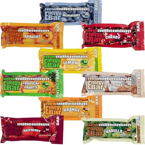 SOS Food Lab Emergency Food Bar (9 Energy Bars, 9 Assorted Flavors) - 400 Calorie, Low Sodium, Nutrient Dense Millenium Bar - Ready to Eat, 5 Year Shelf Life Survival Food for Disaster Preparedness