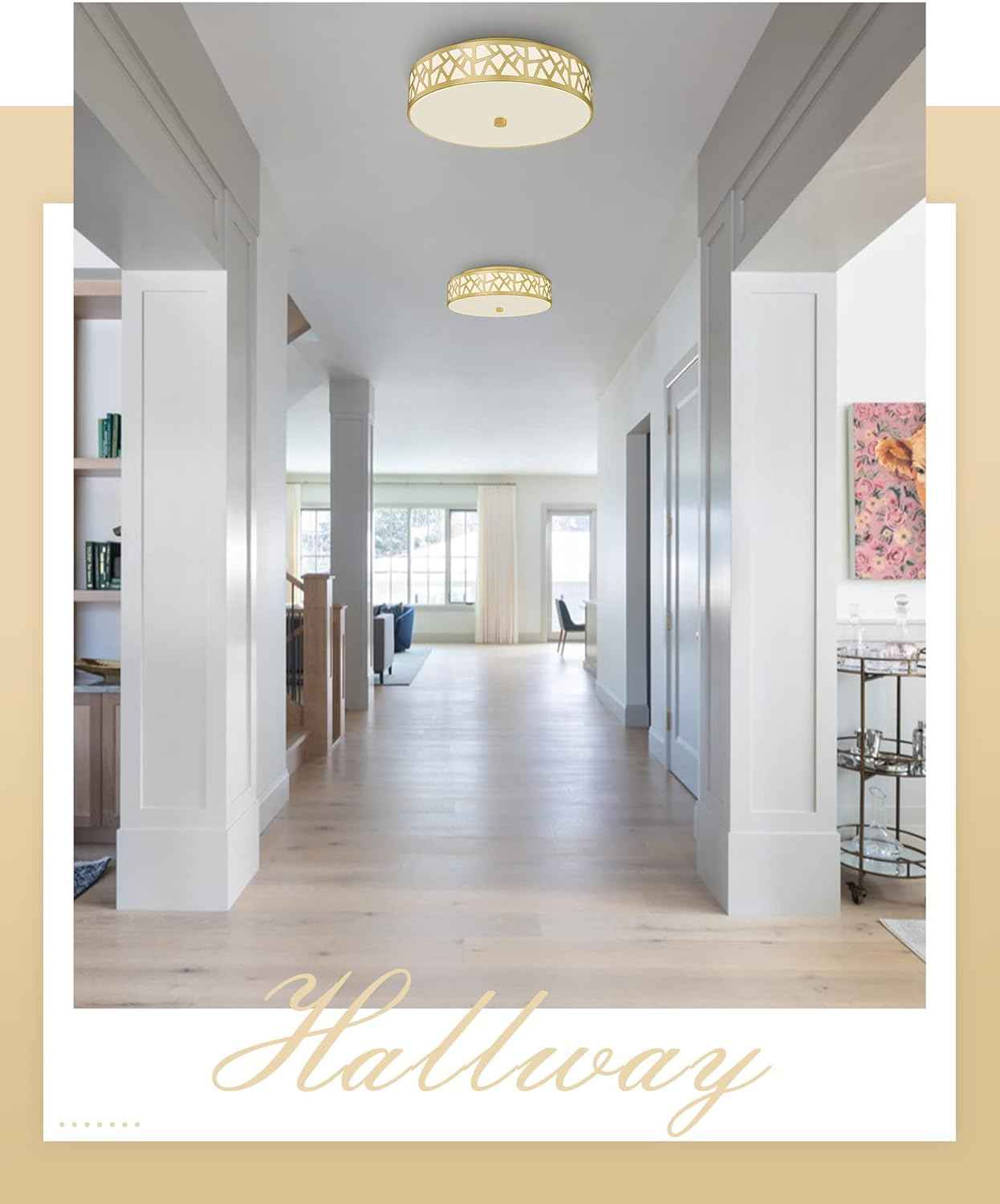 Flush Mount Ceiling Light Fixture 2-Pack - 12-Inch Oil Rubbed Bronze with Frosted Glass Shade for Bedroom, Hallway, Kitchen, Bathroom