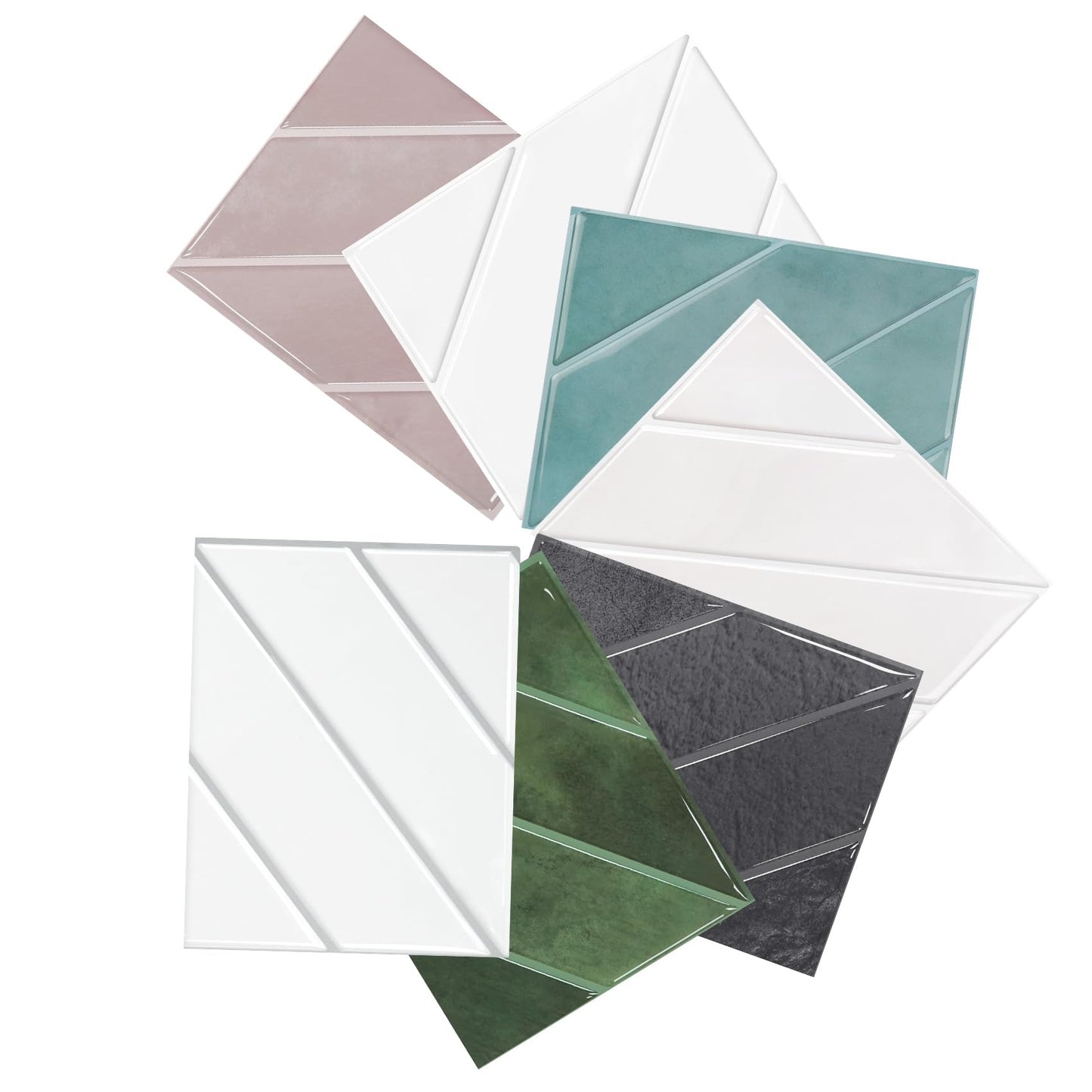 STICKGOO Sample Kit Thicker Herringbone Peel and Stick Backsplash, 6.3”×4.9” Stick on Wall Tiles, Self Adhesive Tile Sticker for Kitchen Backsplash and Bathroom