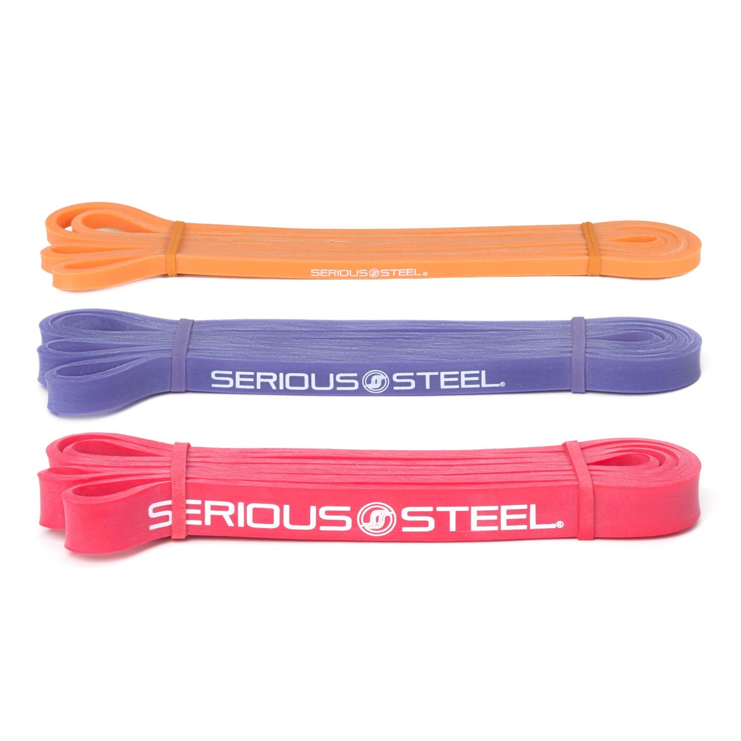 Serious Steel Fitness 41" Assisted Pull-up Band Sets, Orange, Purple, Red