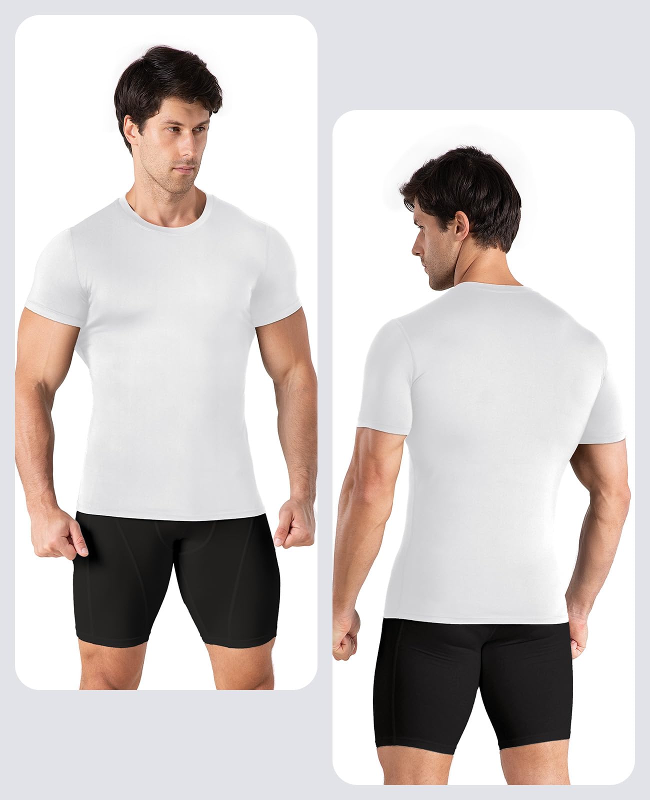 Niksa Men's Compression Shirts 1 or 4 Pack, Workout Gym Shirt Short Sleeve, Moisture Wicking Active Fit Base Layer T-Shirt
