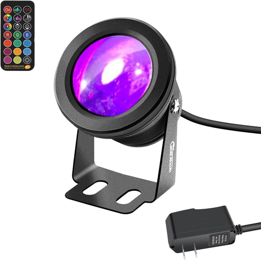 15W Smart Outdoor Colored Spotlights - APP Control, Waterproof Dimmable Garden Lights with Timer & Music Sync