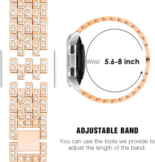 Compatible with Garmin Lily2 / 2 Active Watch Band Dressy Replacement Stainless Steel Metal Strap for Women (Rose Gold)