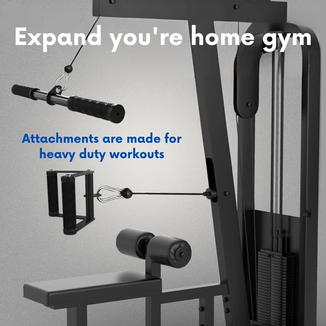 Skiennix Cable Machine Attachment Set - LAT Pulldown Accessories for Home Gym Workouts