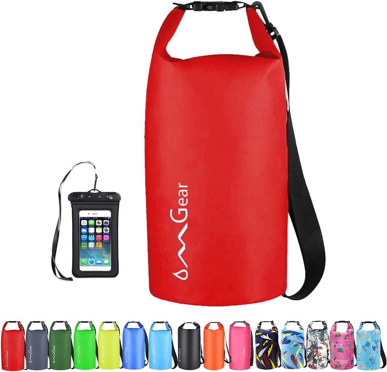 OMGear Waterproof Dry Bag Backpack - Floating Phone Pouch for Kayaking | Available in 40L, 30L, 20L, 10L, 5L