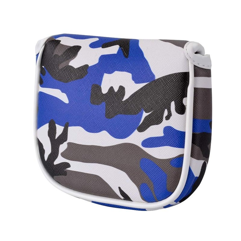 PLUSKER Camo Blue Golf Club Center Shaft Square Mallet Putter Cover - Magnetic Closure Synthetic Leather Headcover, Waterproof Tactical Protector for Golf Course and Travel